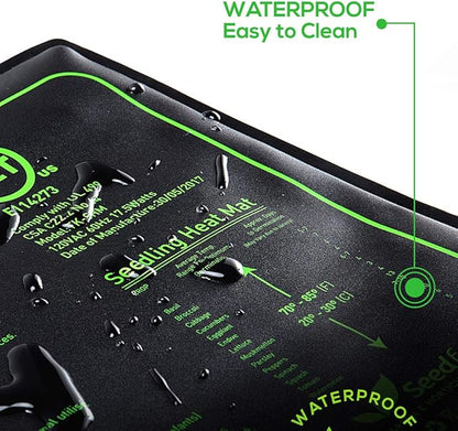 Seedfactor MET Certified Seedling Heat Mat with 50℉~108℉ Digital Thermostat Controller for Seed Germination (20" x 20")