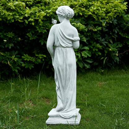 Outdoor Nymph Statues, 32Inch Garden Goddess Sculptures, Greek Mythology Roman Decor, Large Statues for Patio Yard Lawn Porch, Grey (Nymph-Grey)