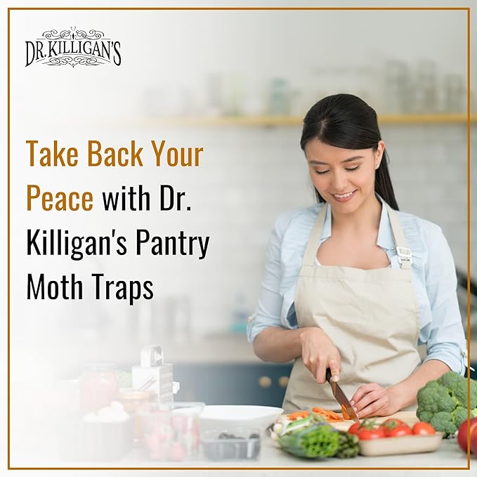 Dr. Killigan's Premium Double Potent Pantry Moth Traps with Pheromones Prime, Indian Meal Moth Traps for House, How to Get Rid of Moths in House (6 Count, Blue)
