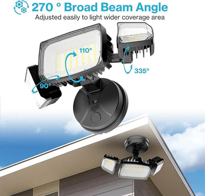 Olafus 80W Flood Lights Outdoor, Switch Controlled 8000LM LED Security Lights, IP65 Waterproof Outside Floodlights, 6500K Exterior Flood Light Fixture Wired for House Yard Porch Eave Black
