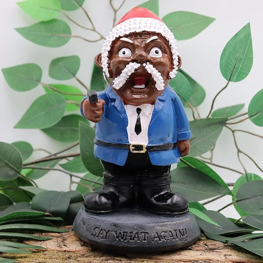 Dnoifne Military Garden Gnomes, Say What Again! Funny War Gnome, Resin Army Soldier Sculpture, Dwarf Gangster Statue, Novelty Ornament for Indoor Outdoor Lawn Yard Decorations