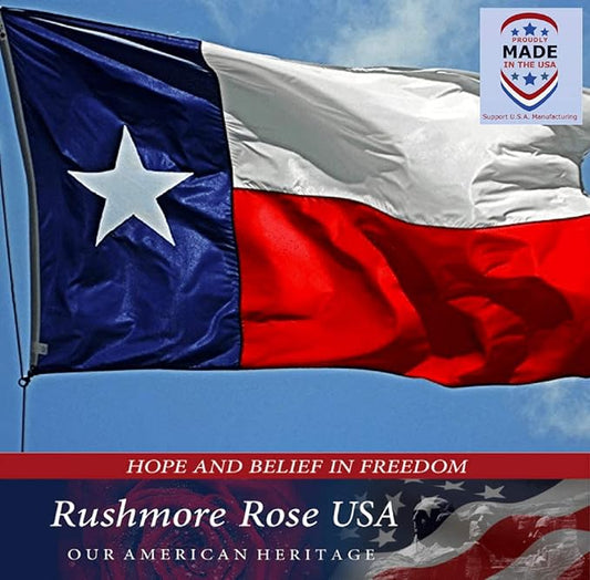 Texas Flag 3x5 Heavy Duty Outdoor -Proudly Made in USA, Embroidered American State Flag, Durable & Weatherproof for Patriotic Display