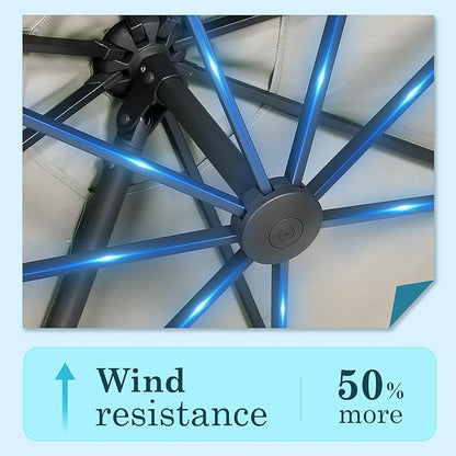 HOTIME10ft Patio Umbrella Cantilever Umbrella - Upgrade and Intensify - with 360 Rotation and 5 Angles Adjustment - Aluminum Offset Pool Umbrella Square Outdoor Umbrellas for Patio Garden Deck