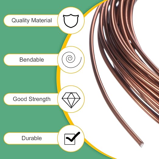 2-Rolls 1.5mm Bonsai Training Wire, 32.8 Feet Total Anodized Aluminum Bonsai Wires for Bonsai Tree Shaping/Branches Fixing/Trunk Holding/DIY Crafting [16.4ft Each, Bronze]