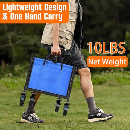 Wagons Carts Foldable, Lightweight Portable Utility Shopping Cart with Wheels, Folding Grocery Wagon Cart for Grocery, Camping, Shopping, Beach, Garden, Sports Blue