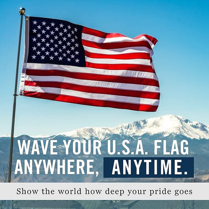 American Flag 2x3’ | Embroidered Stars & Sewn Stripes | Heavy Duty U.S. Flag | Durable 210D Oxford Nylon for High Winds | Quadruple Stitched Fly End Brass Grommets | Patriotic Decor