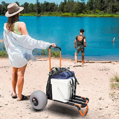 Beach Trolley Cart with 12inch Balloon Wheels for Sand All Terrain