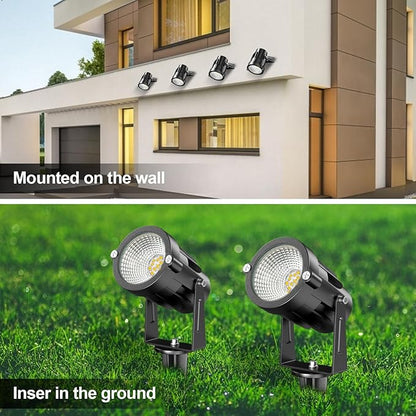 15W Low Voltage Landscape Lights, 12 Pack LED Landscape Lighting Outdoor 12V Warm White LED Landscape Light Waterproof Garden Pathway Lights Wall Tree Flag Spotlight with Spike Stand
