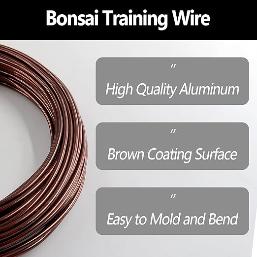 3 Rolls Bonsai Training Wire, Aluminum 2.5mm/3mm/4mm Training Wire for Holding Bonsai Branches Small Trunks, Brown