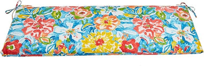 BrylaneHome Bench Cushion - 48" L x 18" W x 3" H - Patio & Outdoor - Water, Stain & Fade Resistant - Poppy Blue
