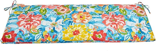 BrylaneHome Bench Cushion - 48" L x 18" W x 3" H - Patio & Outdoor - Water, Stain & Fade Resistant - Poppy Blue
