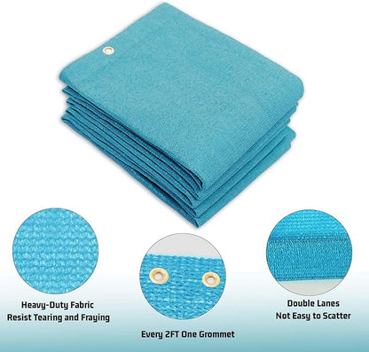 SUNNY GUARD Shade Cloth Custom Size 11x19 FT Sun Shade Screen Fabric Shade Cover Tarp with Grommets for Pergola Backyard Garden, Turquoise(We Customized)