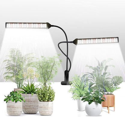 Grow Light LED Gooseneck Lamp,6500K 80W Full Spectrum 144 LED Plant Lamp Clip-on Desk for Indoor Plants Growing, Timer Setting 4/8/12/18H & 5 Dimmable Levels