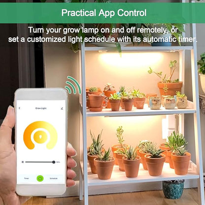Grow Light for Indoor Plants Abonnyc 96 LEDS Plant Grow Light Strips 10 Inch Warm White Light & Red Light Full Spectrum with Auto On/Off Timer Sunlike Small Grow Lamp for Hydroponics Succulent, 4 Bars