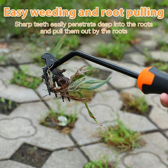 2 Pcs Weeder Puller Tool, Hand Weeder Puller Dual-Action 4-Claw Weeder with Ergonomic Grip Garden Tool for Efficient Root Removal Precision Weeder Extraction Ideal for Garden Enthusiasts