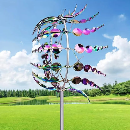 Generic Shirem Magical Metal Windmill, Kinetic Wind Sculptures & Spinners, 3D Wind Spinner, Kinetic Spinner, Enchanting Wind Spinner for Yard and Garden.