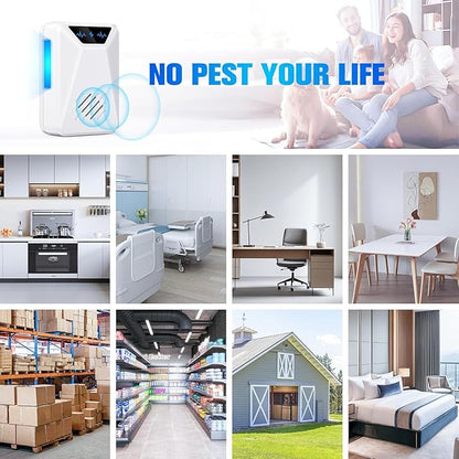 6 Packs Ultrasonic Pest Control Repeller, Electronic Pest Repellent Plug in Indoor for Insect Roaches Spider Ant Bug Mosquito Rat Mouse Repellent for House Home Kitchen Garage