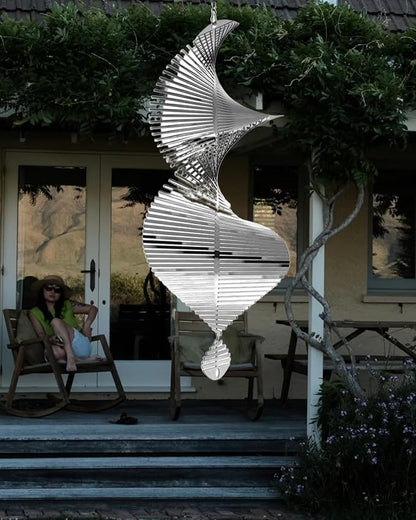 Wind Spinner for 15in Hanging Kinetic Yard Art Wind Sculpture,3D Wind Spinners Outdoor & Indoor Helix GardenDecor Christmas Ornaments.Hanging Wind Spinners Stainless Steel Metal Outdoor Garden Decor