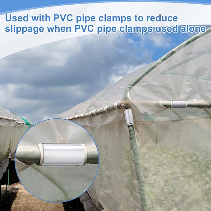 25 Pcs Aluminum Greenhouse Clamps, 1.25 x 3 Inch, Row Covers, Dog Beds, Quilting Frames Shelters, Shades, Netting (Fit 1 Inch PVC Pipe Tube Clip)