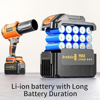 Storm Turbine，Leaf Blower Cordless with 6.0Ah 21V*2 Batteries，Handheld Electric Storm Turbine，Wind Force 13，41m/s，Suitable for Lawn Care, Patio, Leaf Blowing