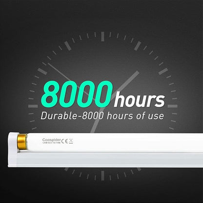 Hypool T8 Strip UVB UVA Reptile Lighting Fixture with 18-Inch 15 Watt UVB 10.0 Fluorescent Bulb Combo Kit, 10-Percent UVB Desert Pet Habitat Light for Reptiles Amphibian, 1 Pack, White