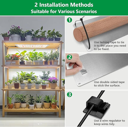 Grow Lights for Indoor Plants, 276 LED Full Spectrum Plant Light for Indoor Growing Seed Starting, 2 Pack Slim Grow Lamp with UL Adapter, 6/12/16H Timer, 3 Light Modes, 5 Dimmable