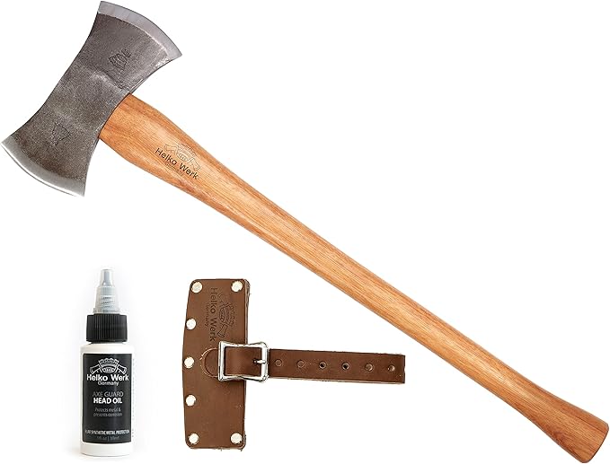 1844 Helko Werk Germany Traditional Hinterland - Made in Germany Double Bit Axe, Felling Axe for Felling Trees and Cutting Wood with Two Blades - Head 3.5 lbs, Handle 30 in. (Hinterland) #13575