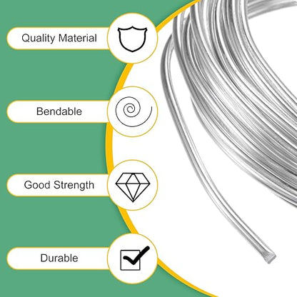 3mm Bonsai Training Wire, 16.4 Feet Total Anodized Aluminum Bonsai Wires for Bonsai Tree Shaping/Branches Fixing/Trunk Holding/DIY Crafting [Silver]