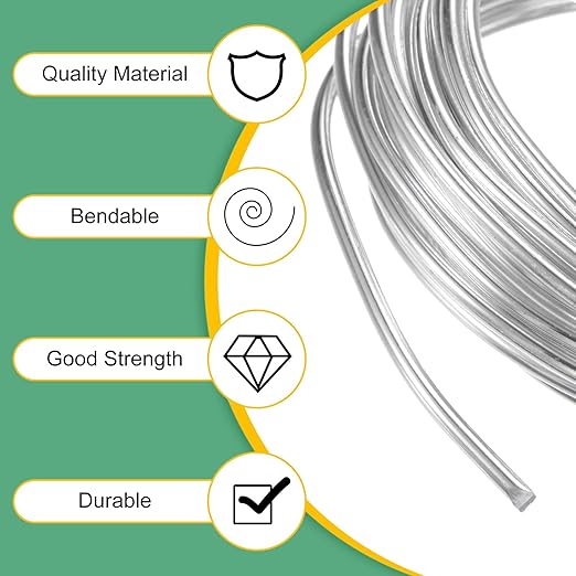 3mm Bonsai Training Wire, 16.4 Feet Total Anodized Aluminum Bonsai Wires for Bonsai Tree Shaping/Branches Fixing/Trunk Holding/DIY Crafting [Silver]