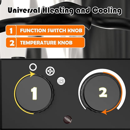 Greenhouse Heater with Thermostat - Portable Patio Outdoor Heater for Green House, Overheating Protection, Fast Heating, Garage Outdoor Use, Silver, Medium