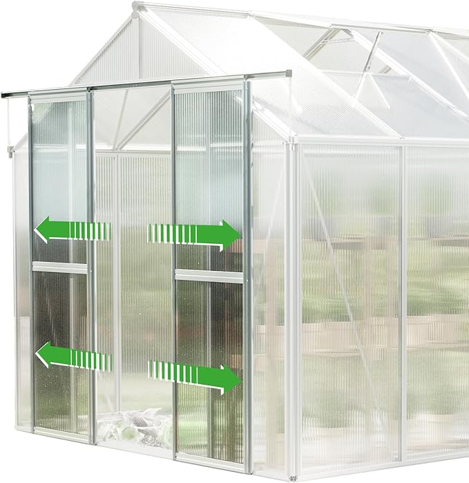 Greenhouse Saphir 3 Aluminum Frame 8.5 x 6.4 ft with Approx. 6 mm Polycarbonate Panels