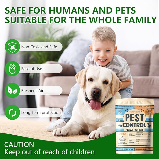 Pest Control Pouches Mosquito Repellent Mice, Rats, Ants, Cockroaches, Moths, and Other pests Peppermint Oil Mouse Repellentrat Repellent for House(8p)