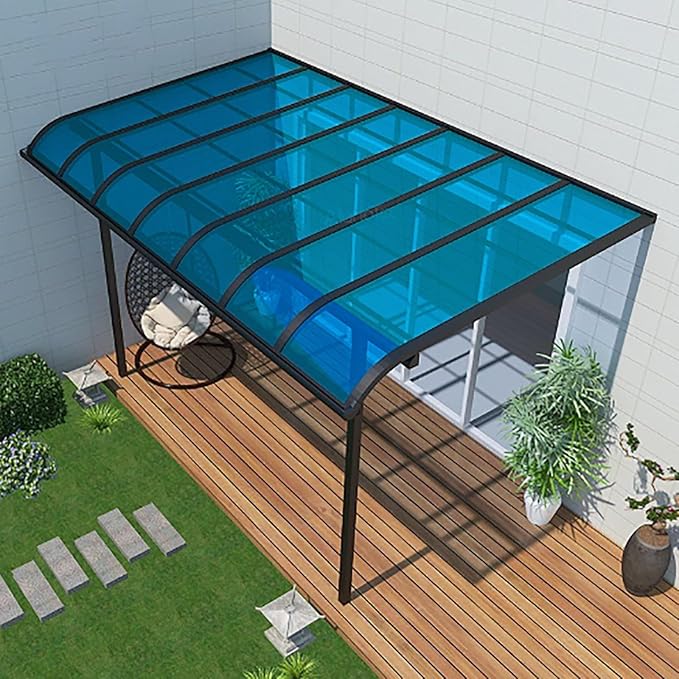 Daylighting Roof Panels Outdoor Sunshade Canopy Panels Greenhouse Panels Not Easy to Deform Easy to Assemble for Outdoor Shed Panels.(Blue,2x13.1ft)