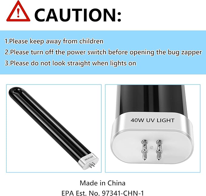 Bug Zapper Replacement Bulbs, 40w Black Light Bulb Compatible with Black Flag Bug Zapper Model BZ-40DX, BZ-40MAX, and BZ-40BLK (2)