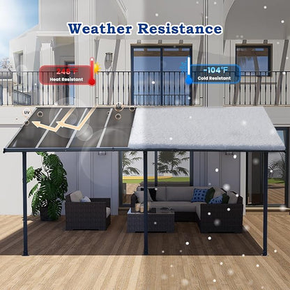 BPS 6Pcs 62'' (W) x 38'' (L) x 0.2'' Polycarbonate Panels, Waterproof UV Protected Reinforced Sheets, Outdoor Greenhouse and Gazebo Covering, Twin-Wall Bronze Sheets