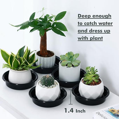 Plant Saucer 20 Pack Plant Trays for Pots 6 Inch Plastic Plant Saucers for Outdoors and Indoors Drip Trays for Potted Plants Flower Pot Plates to Catch Water Plant Drainage Dishes No Holes, Black