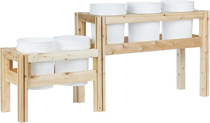 Greenes Fence Two-Tiers Five Bucket Elevated Cedar Wood Garden Frame, 69 in. x 16 in. x 30 in. - Made in USA with North American Cedar