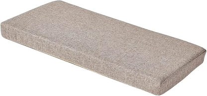48 x 18 Inch Piano Bench Cushions for Indoor Furniture with Ties Non Slip Kitchen Dining Room Bench seat Cushion for Shoe Storage Ottoman Window Settee Pad，Khaki