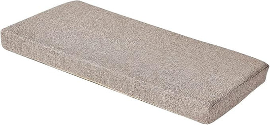 48 x 18 Inch Piano Bench Cushions for Indoor Furniture with Ties Non Slip Kitchen Dining Room Bench seat Cushion for Shoe Storage Ottoman Window Settee Pad，Khaki