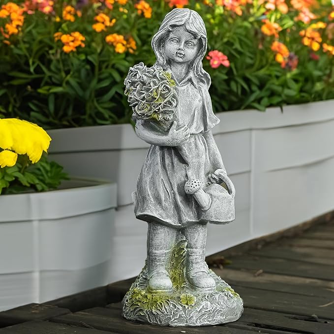 12.5” Solar Angel Fairy Night Garden Light Statue, Outdoor Lawn Decor, LED Yard Art, Patio Accent, Landscape Path Light, Waterproof, Unique Gift, Solar Powered Statue, Enchanting Sculpture