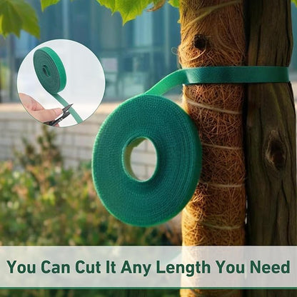 1/2inch 82ft Garden Tie Green Tape, Hitotsu Reusable Plant Tape, Nylon Plant Tie Strap for Gardening Tips, Flowers, Tomato, Vines, Tree