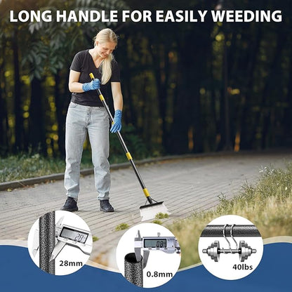 Multifunctional Flat Scraper, 88" Long Handle Manual Weeder, Heavy Duty Metal Floor Scraper Ice Chopper Snow Shovel Spade Garden Tool for Scraping, Ice Remove, Digging, Weeding, Lawn Edging