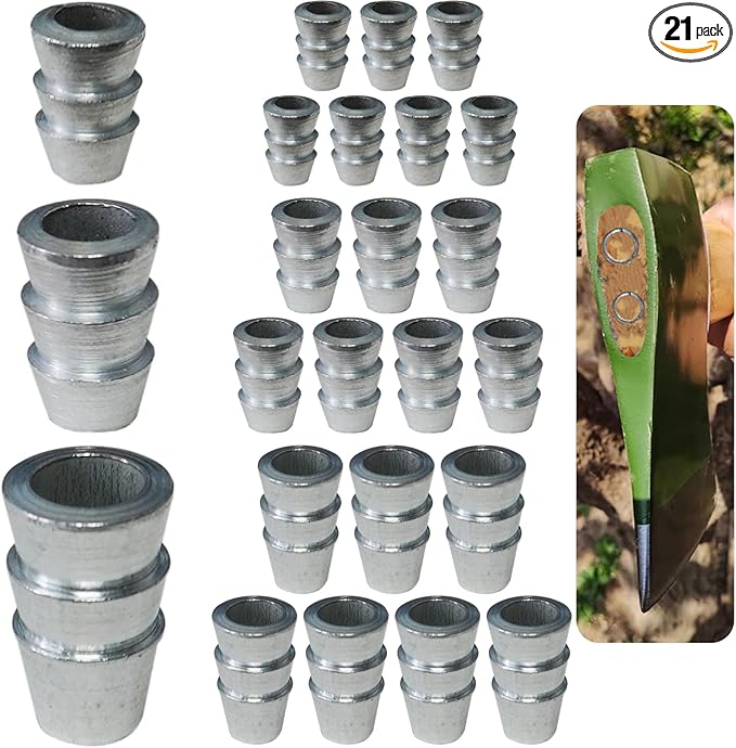 21 PCS Extended Round Axe Handle Wedge Safety Metal Wedge Hammer Handle Wedges Steel Wedge Kit for Axe Hammer Sledge (0.31/0.39/0.47 Inch)