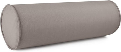 Austin Horn Classics Sunbrella Set of 2 Zippered Neck Bolster Pillow, Made with Sunbrella Fabric, Cylinder Pillows, for Couch & Bed, Decorative Round Throw Pillow, Back & Neck Support (Charcoal Grey)