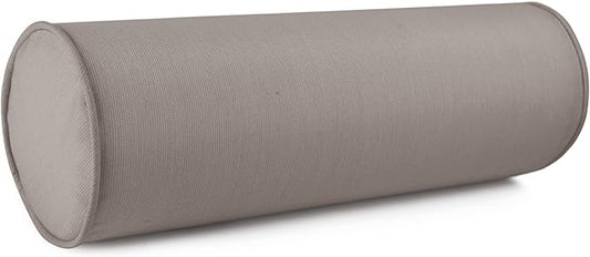 Austin Horn Classics Sunbrella Set of 2 Zippered Neck Bolster Pillow, Made with Sunbrella Fabric, Cylinder Pillows, for Couch & Bed, Decorative Round Throw Pillow, Back & Neck Support (Charcoal Grey)