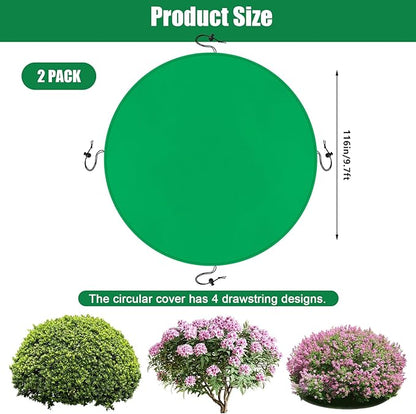 NNG 2PCS 9.7ft Dia. Round Winter Plant Covers Reusable Tree Freeze Protection with Drawstring Potted Plant Frost Blanket Outdoor Shrub Plant Cover for Winter Garden Potted Vegetable