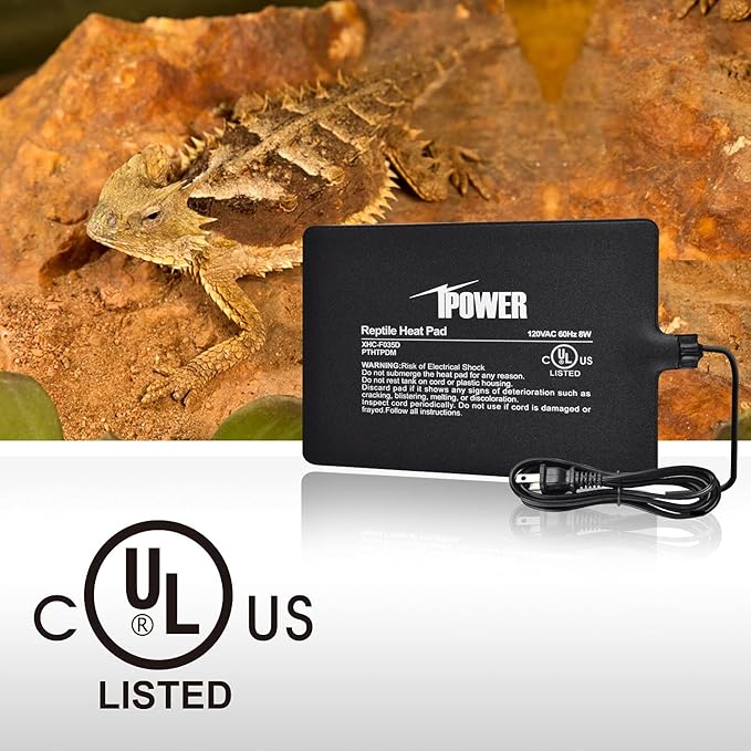 iPower 6X8 Inch Reptile Heat Pad Under Tank Heater Terrarium Warmer Heating Mat and Digital Thermostat Controller for Turtles Lizards Frogs and Other Small Animals