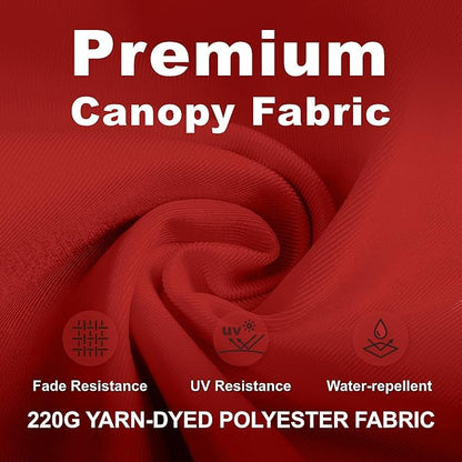 11FT Cantilever Umbrella with Base Large Curvy Outdoor Aluminum Offset Umbrella w/ 360° Rotation, UV Resistant Canopy for Patio, Garden, Backyard, Red