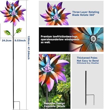 Decorative Garden Stakes Wind Spinners Outdoor Clearance Metal Yard Art Gifts for Women Grandma Mom for Lawn Patio Yard Pathway Driveway Ornaments