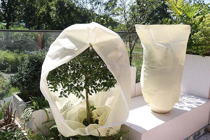 2 Pack Plant Covers Freeze Protection 2.8 oz/yd², 47.2" X 70.9" Large Winter Tree Covers Freeze Protection Bags Frost Blankets Shrub Jacket for Outdoor Plants Frost Cloth with Zipper Drawstring
